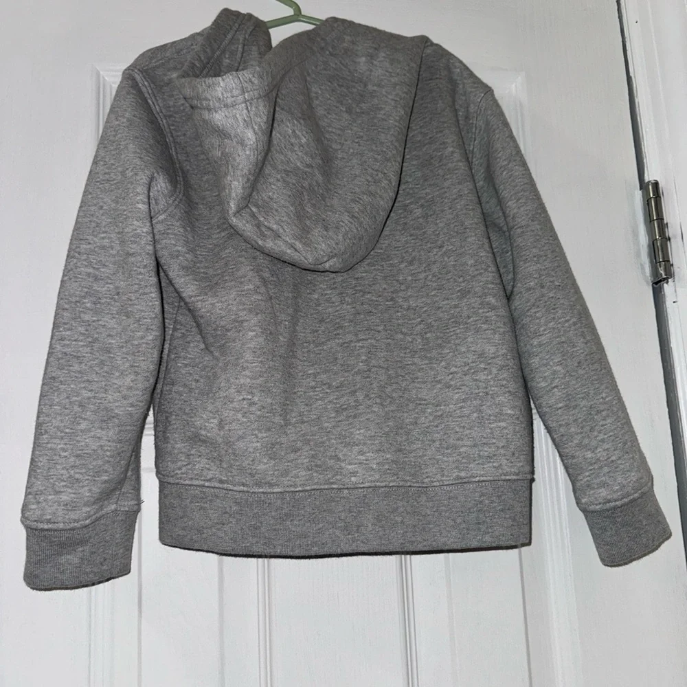 GAP Boys Gray Logo Full Zip Fleece Hoodie Sweatshirt Size 5